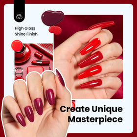 Close-up of beetles burgundy shimmer gel polish bottle