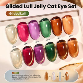 Close-up of beetles Cat Eye Gel in deep berry shade