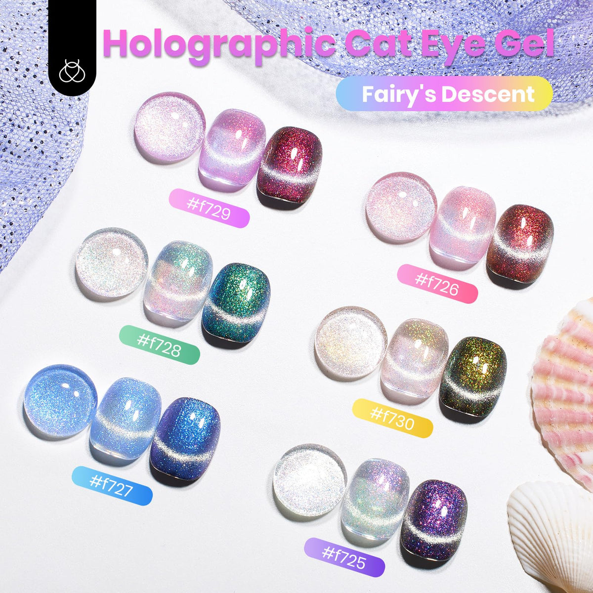 Close-up of beetles Cat Eye Gel Nail Polish showing colour gradient