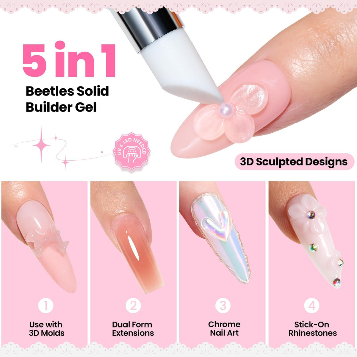 close-up of beetles Gel Nail Art Bow Mold