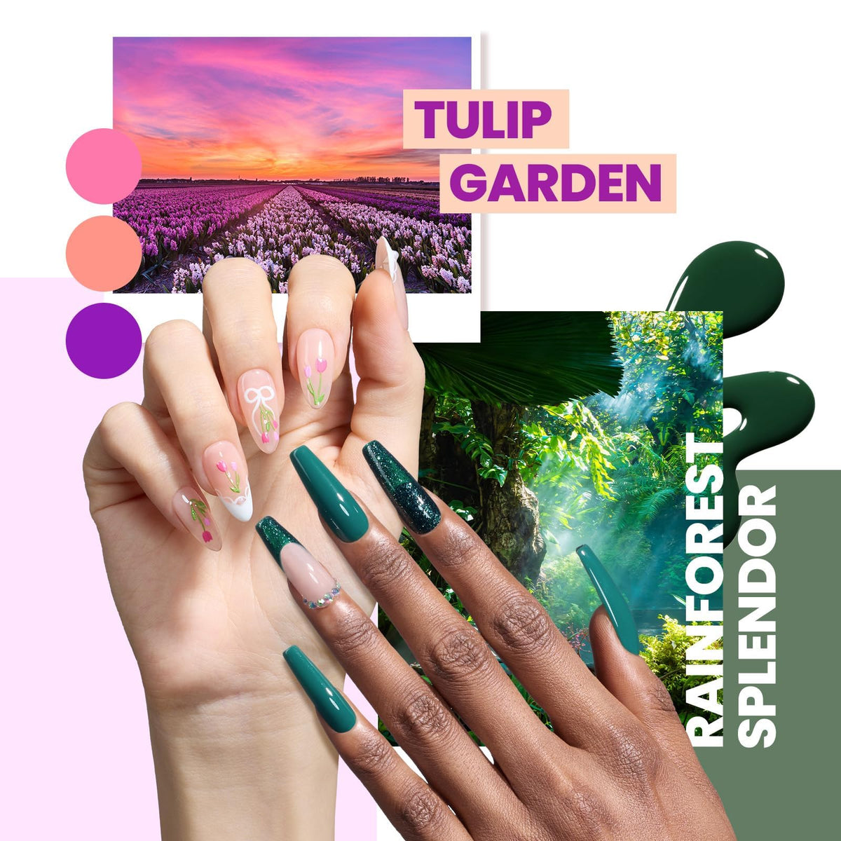 close-up of beetles Gel Nail Polish application process