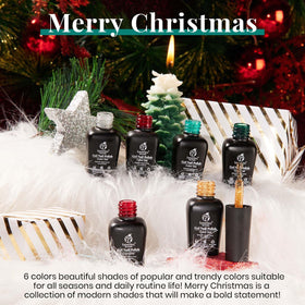 Close-up of beetles Gel Nail Polish bottles showing red and green shades