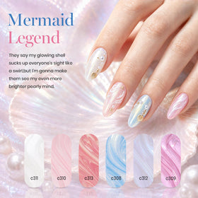 close-up of beetles Gel Polish bottle with mermaid design