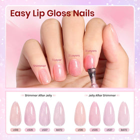 close-up of beetles Gel Polish nude pink jelly gel