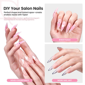 Close-up of beetles Gel Polish stiletto nail tips in various sizes