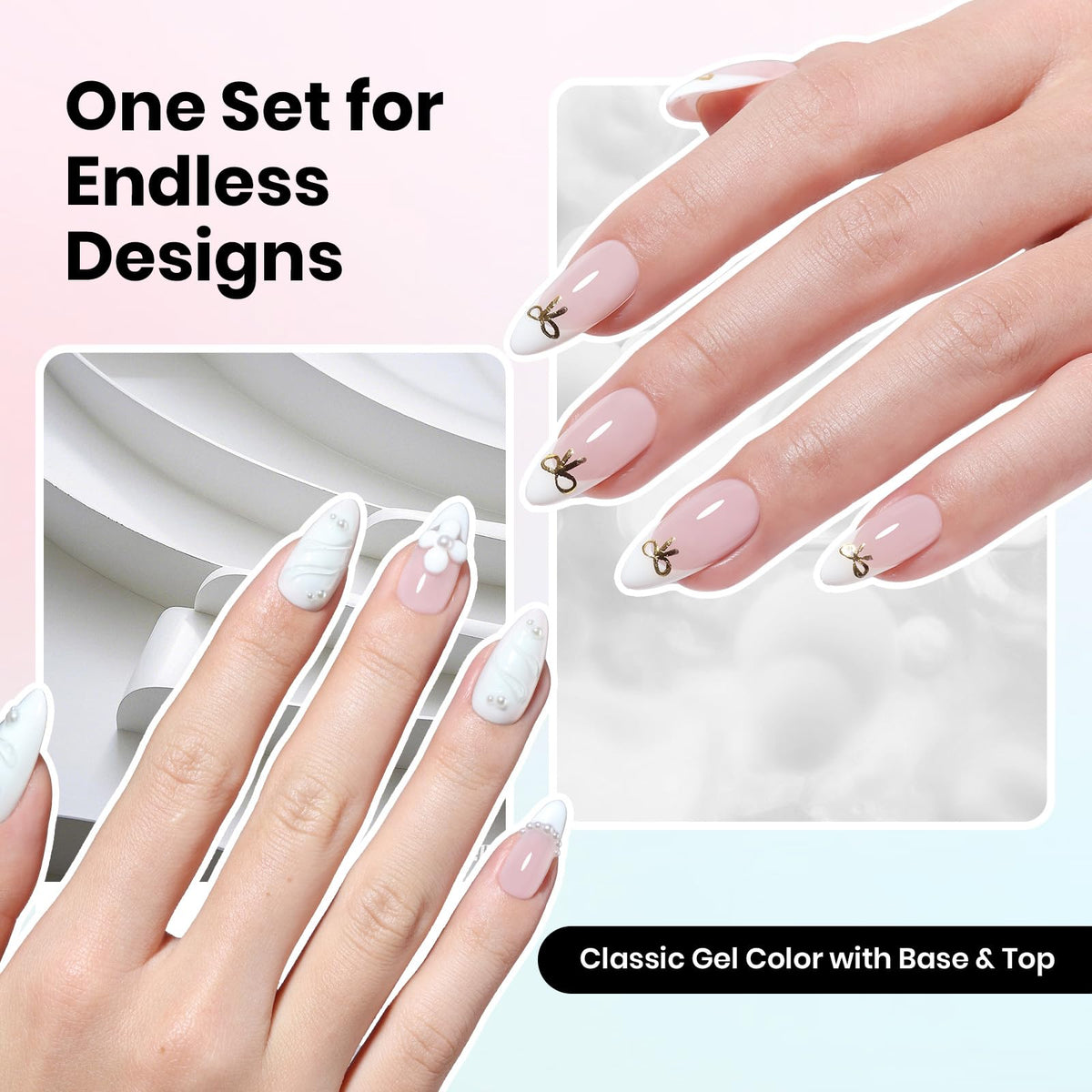 close-up of beetles Gel Polish White Gel finish on nails