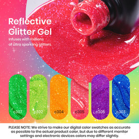 close-up of beetles Glitter Gel Nail Polish in c303
