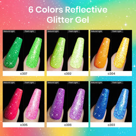 close-up of beetles Glitter Gel Nail Polish in c304