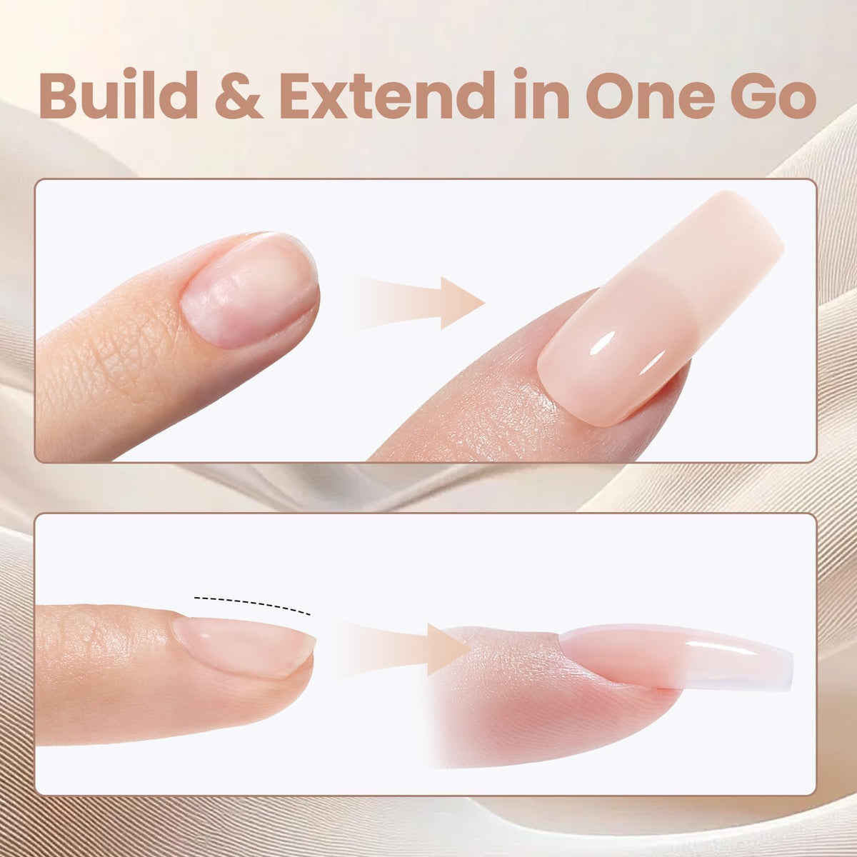 close-up of beetles medium square nail tips in packaging