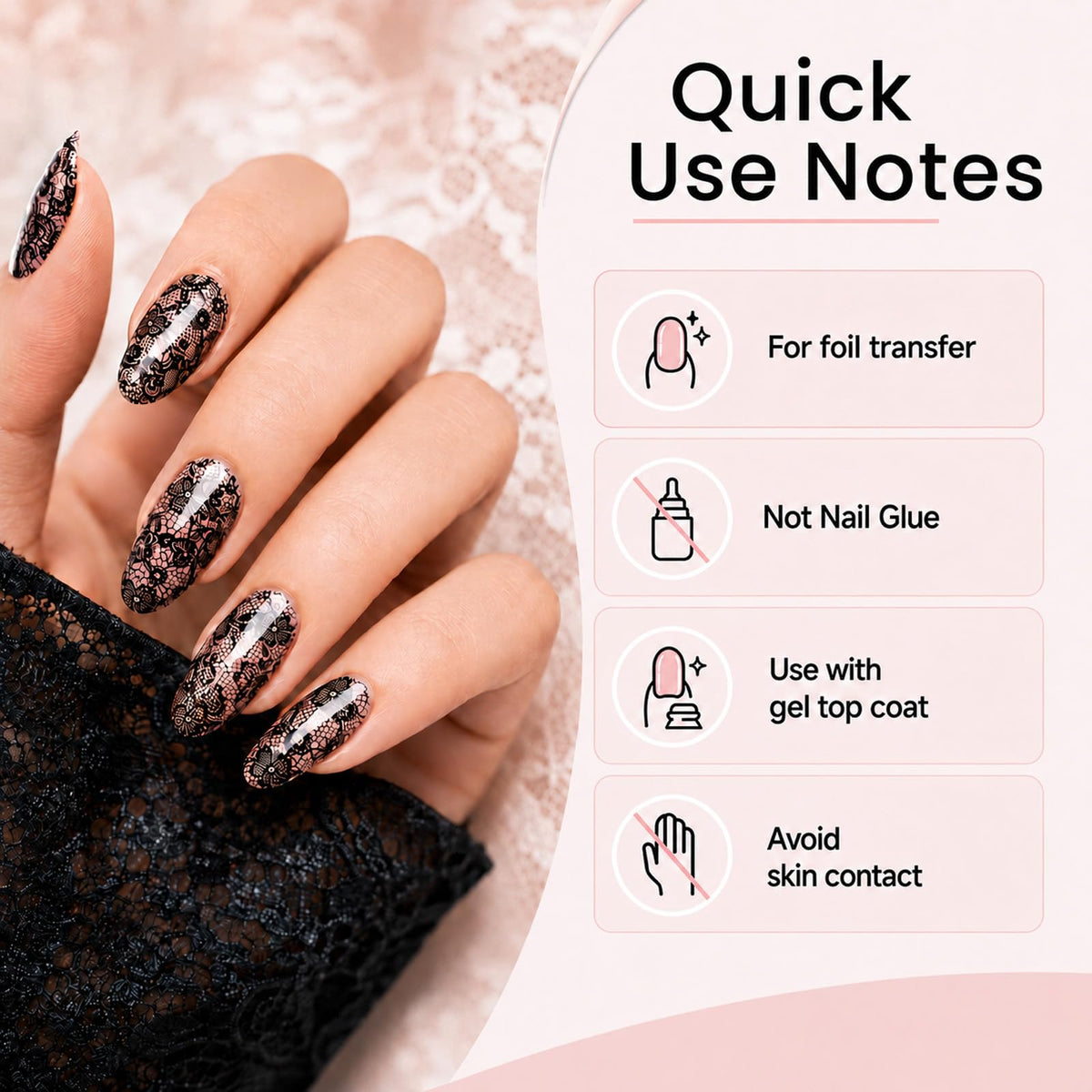 close-up of beetles Nail Foil Glue application