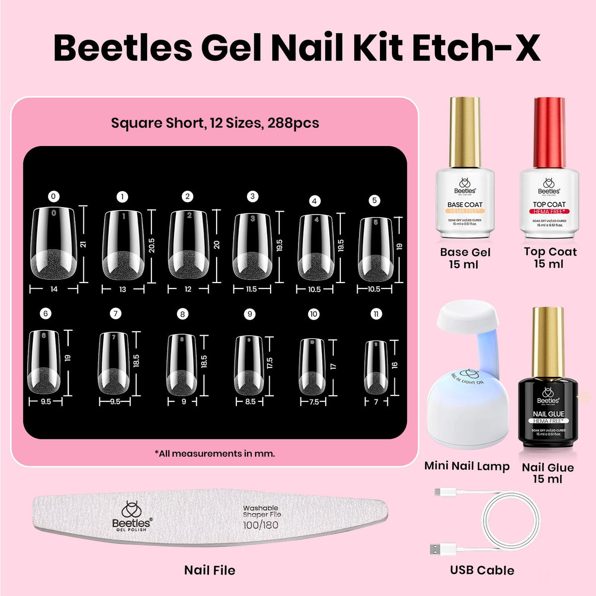 Close-up of Beetles nail glue and top coat