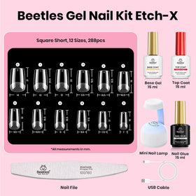 Close-up of Beetles nail glue and top coat