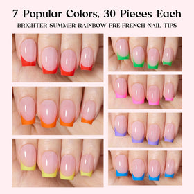 Close-up of beetles press on nails in pink and orange