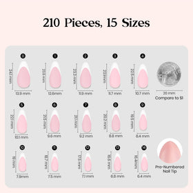 close-up of beetles press on nails with pink gel finish