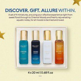 Close-up of Bella Vita Luxury perfume bottles