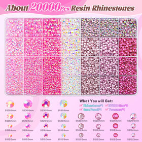 Close-up of BELLEBOOST rhinestones in various sizes and colours