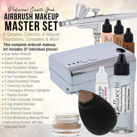 Close-up of Belloccio airbrush makeup application