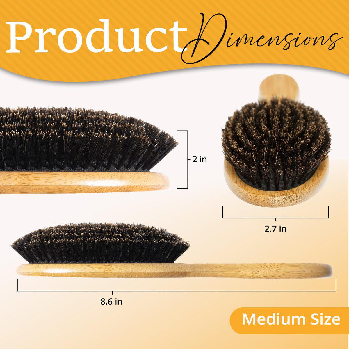 Close-up of Belula boar bristle hairbrush showing bristles
