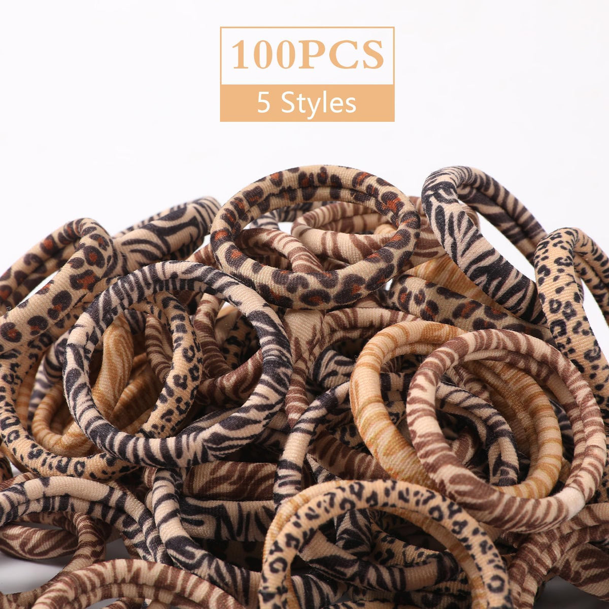 Close-up of Bessrung leopard print hair ties