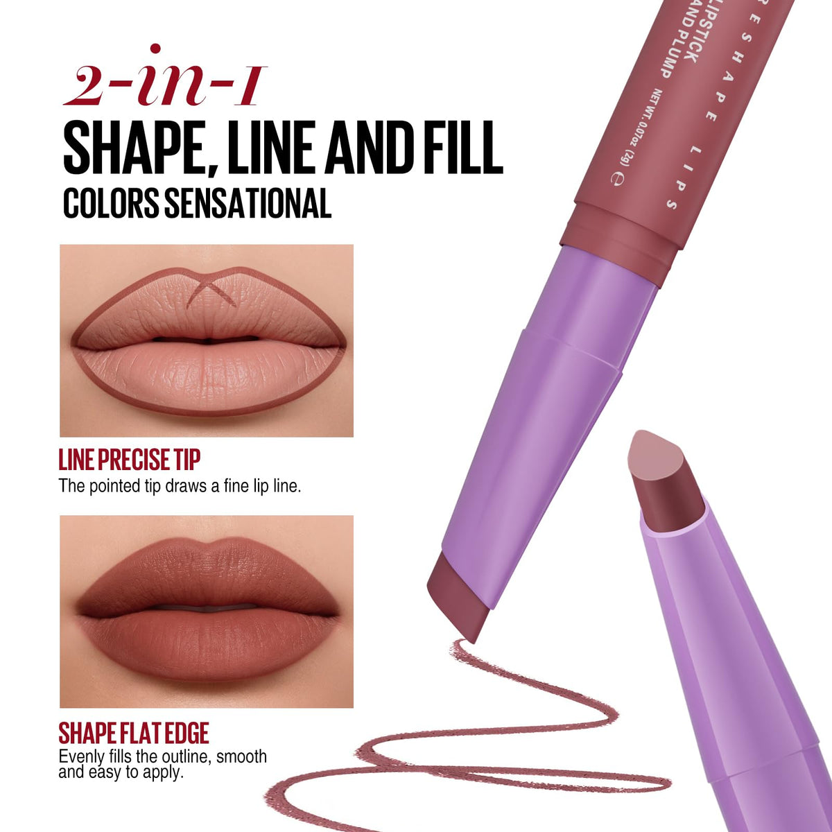 Close-up of BestLand lipstick crayon with flat edge tip
