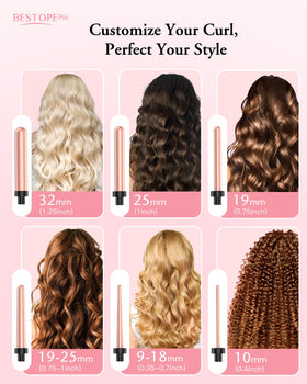Close-up of BESTOPE PRO curling wand with ceramic barrel
