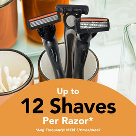 Close-up of BIC Flex 4 razor with flexible blades