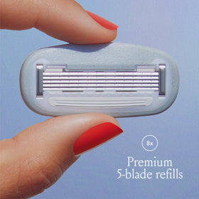 Close-up of Billie Razor Refill Blades showing nickel-free design