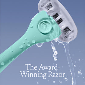 Close-up of Billie razor with 5 nickel-free blades