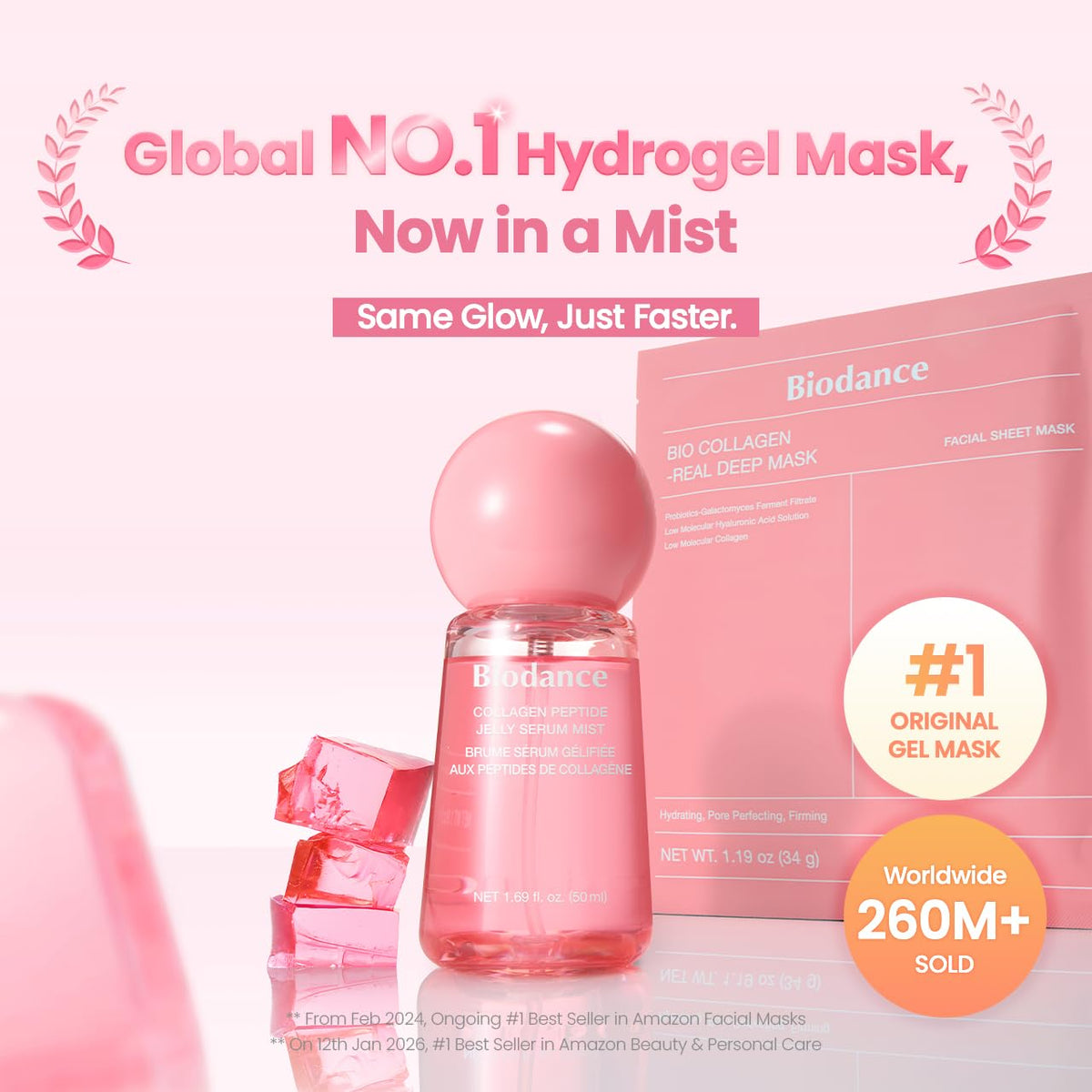 Close-up of BIODANCE Collagen Peptides Jelly Serum Mist spray nozzle
