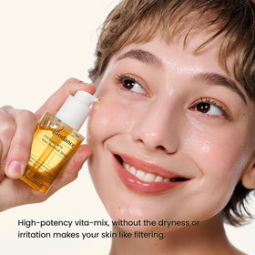 Close-up of BIODANCE Radiant Vita Niacinamide Serum texture on skin