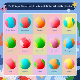 Close-up of BloomFizzy bath bomb fizzing in water