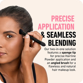 Close-up of Boldify Hairline Powder Brush showing sponge tip for precise application
