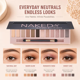 Close-up of BOLOPER eyeshadow palette showing taupe and pink shades