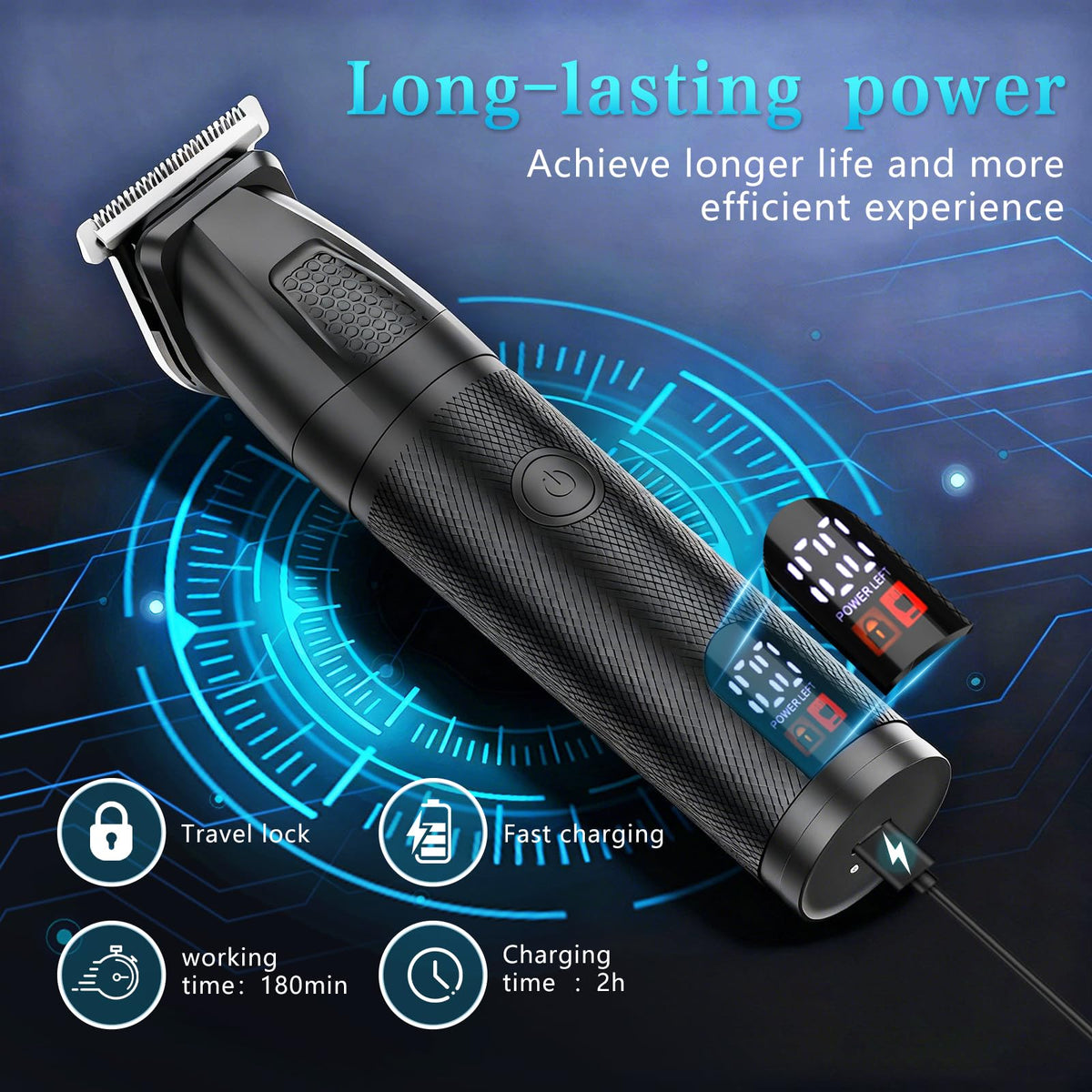 Close-up of Bomxin precision mustache trimmer attachment