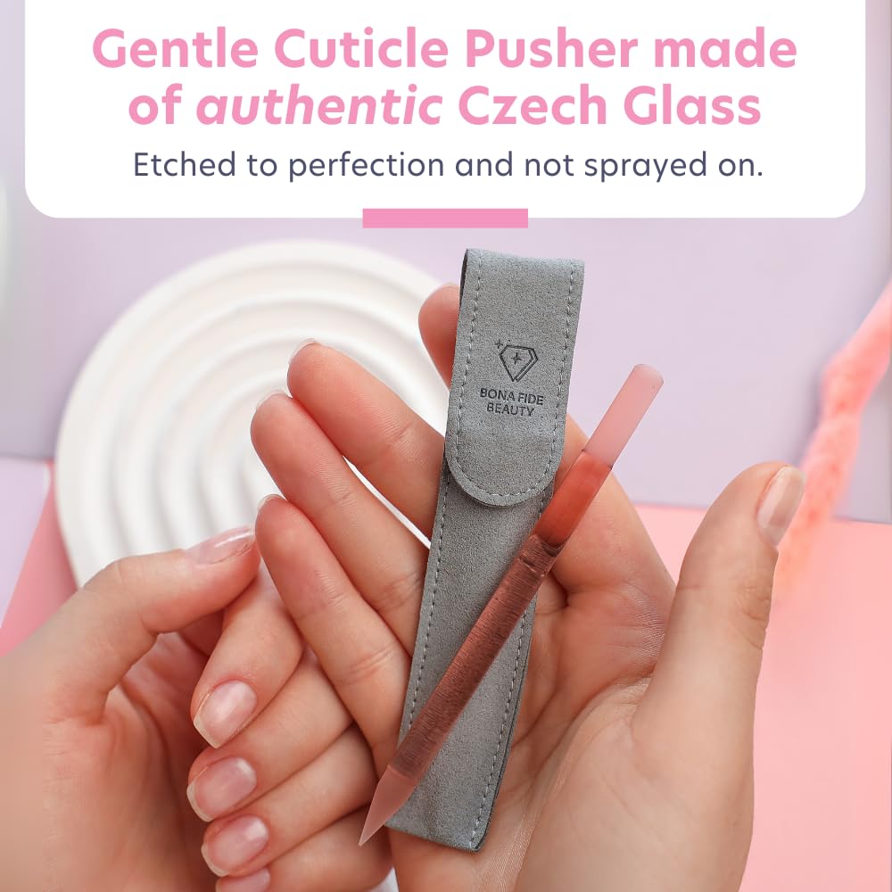 Close-up of BONA FIDE BEAUTY cuticle pusher's pointed end