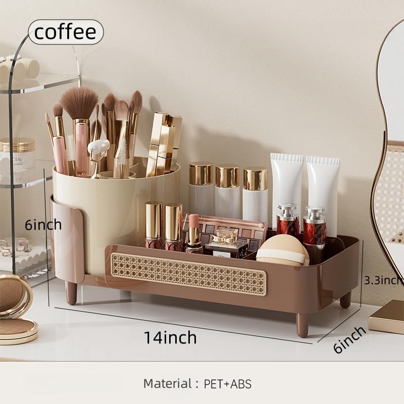 Close-up of Booklov Makeup Organizer compartments