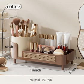 Close-up of Booklov Makeup Organizer compartments