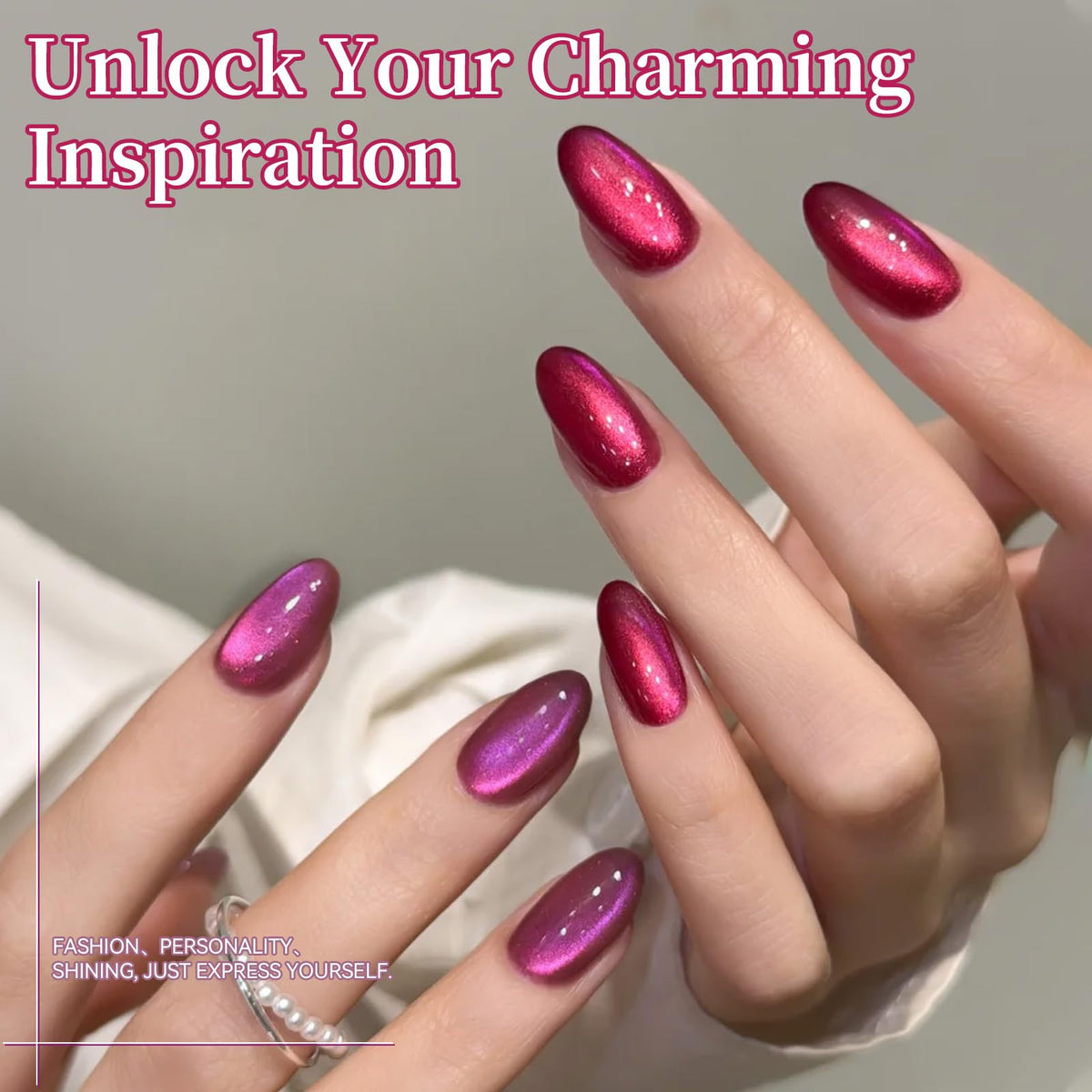 Close-up of Born Pretty Cat Magnetic Eye Gel Nail Polish in purple