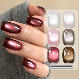 Close-up of Born Pretty Cat Magnetic Eye Gel Nail Polish in silver