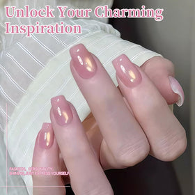Close-up of Born Pretty Cat Magnetic Eye Gel Nail Polish with gold glitter