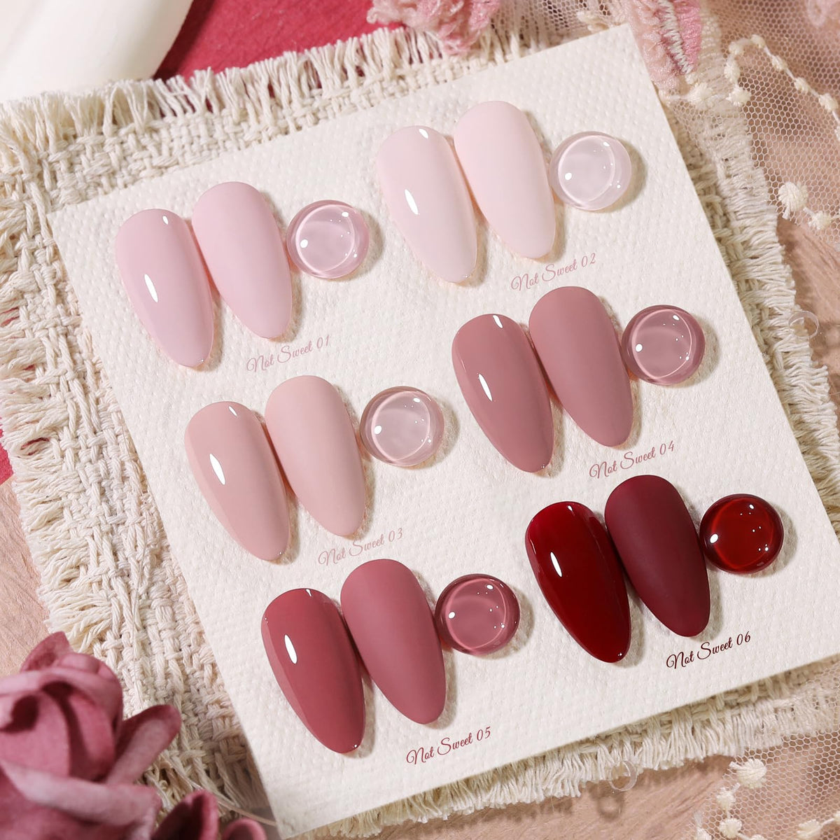 Close-up of Born Pretty gel polish bottle showing milky nude pink shade