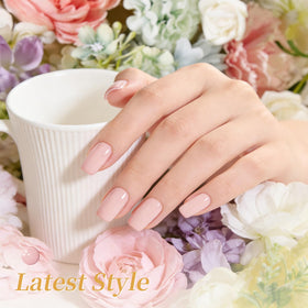 Close-up of Born Pretty grape green gel polish bottle