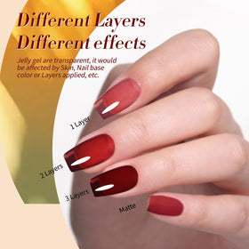 Close-up of Born Pretty Jelly Gel Nail Polish bottle in burgundy
