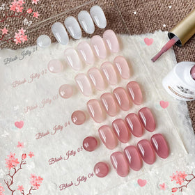Close-up of Born Pretty jelly gel nail polish bottles