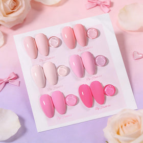 Close-up of Born Pretty light pink gel nail polish bottle