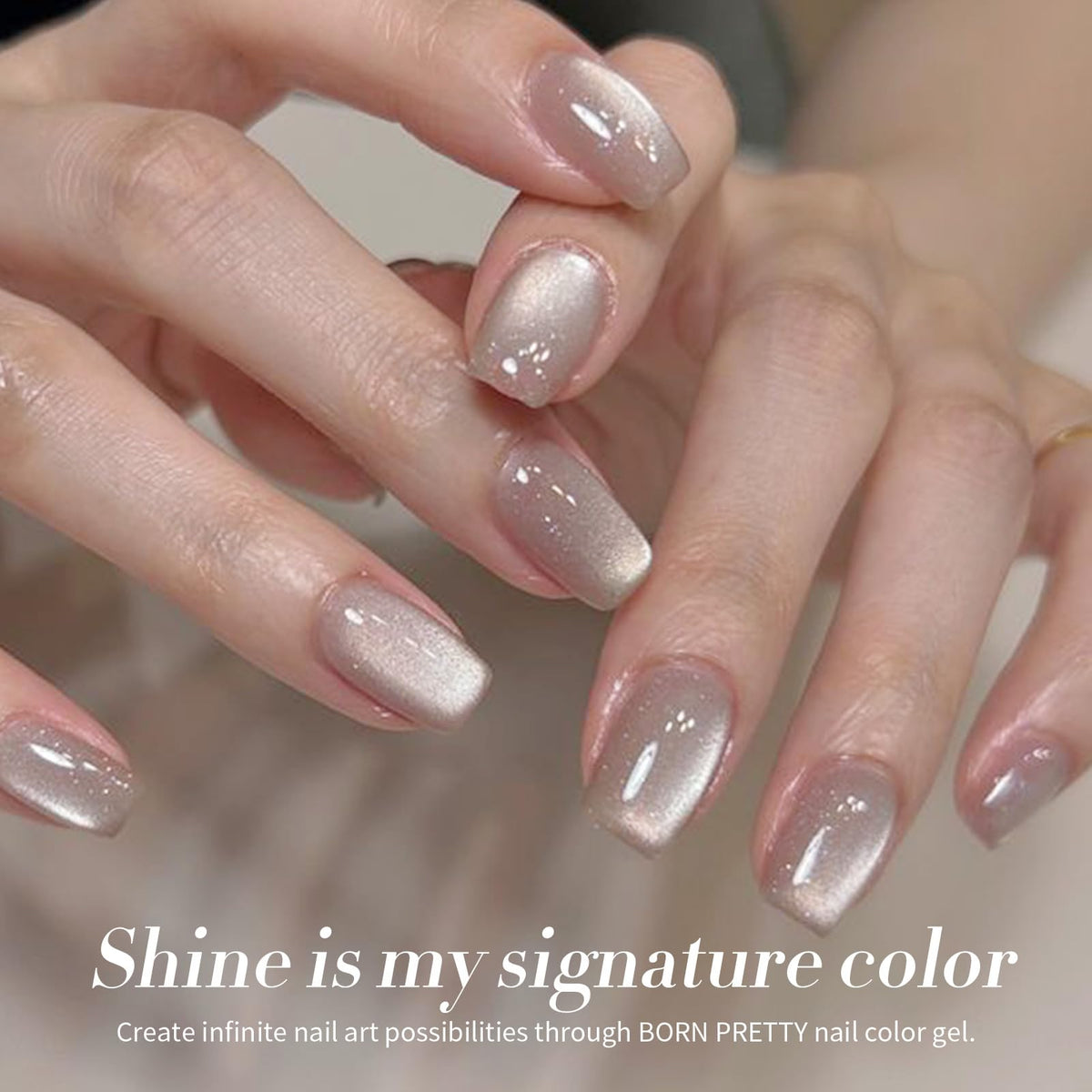 Close-up of Born Pretty Moonlight Nude Cat Magnetic Gel Polish bottle