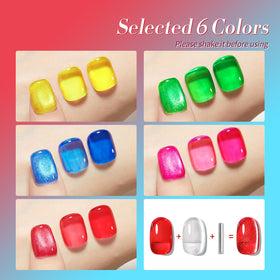 Close-up of Born Pretty Neon Gel Nail Polish in red shade