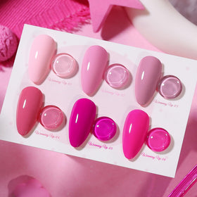 Close-up of Born Pretty neon pink gel polish bottles