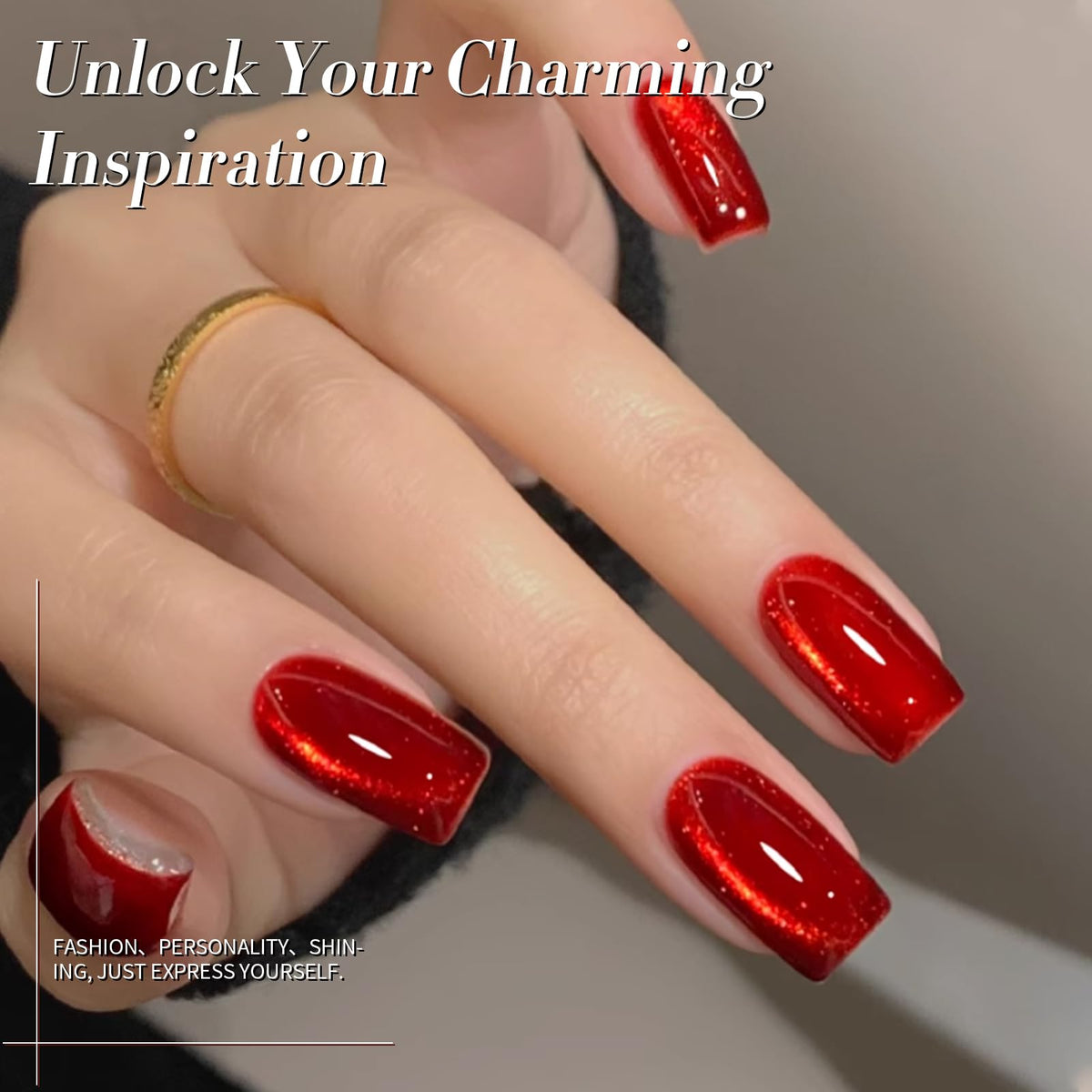 Close-up of Born Pretty Red Cat Magnetic Eye Gel Nail Polish bottle