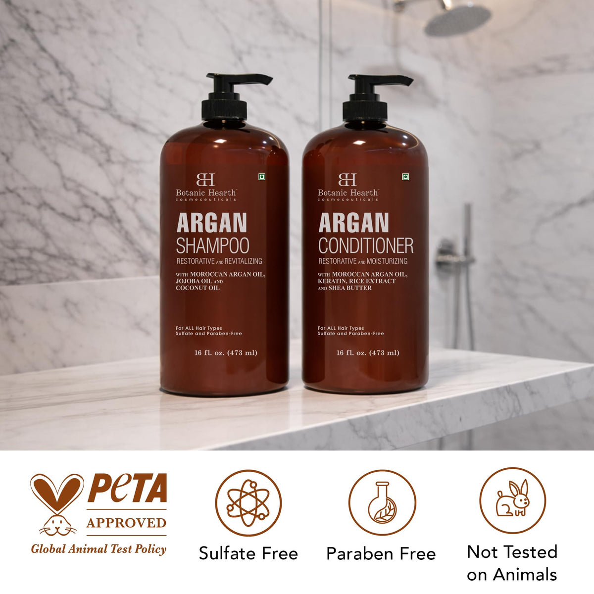 Close-up of Botanic Hearth Argan Oil Shampoo texture